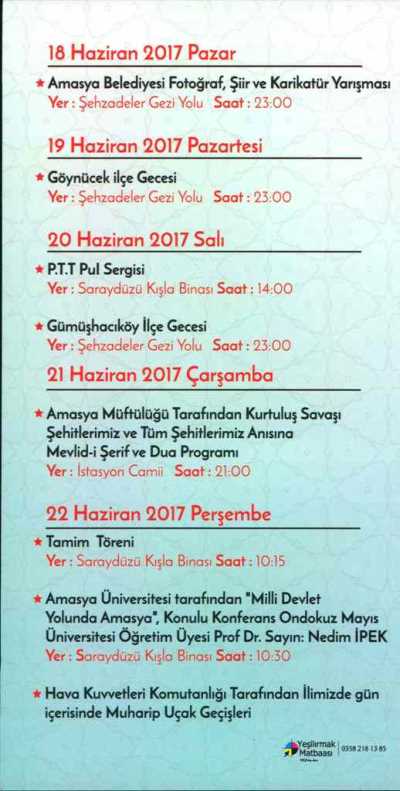 12-22 Haziran 2017 Atatürk, Kültür ve Sanat Festivali